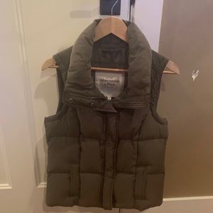 Abercrombie khaki puffy vest